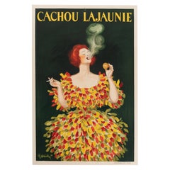 Cappiello, Original Vintage Poster, Cachou Lajaunie, Candy, Feather, Smoke, 1920