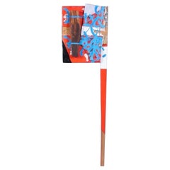 Cordy Ryman, New York, rotes Bein, bemalte Holzskulptur, Assemblage-Skulptur 2001