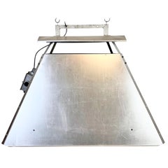 Large Silver Industrial Factory Pendant Lamp from Elektrosvit, 1970s
