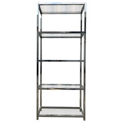 Mid Century Modern Chrome Etagere in the Milo Baughman Manner. Circa 1970s