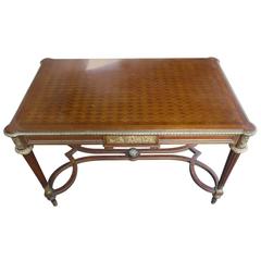 Center Tabletop in Marquetry Model Weisweler Stamped Krieger in Louis XVI Style Center Tabletop in Marquetry Model Weisweler Stamped Krieger in Louis XVI Style