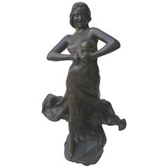 Sculpture Bronze "La petite Folie" by Fix Masseau, Art Nouveau, 1920, France