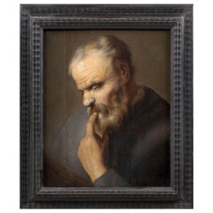 Attribution to Christoph Paudiss (1625-1666) "Anxious Thinker" 17th Century