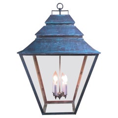 Farol colgante grande de latón - Gran escala  22”x 22”x 34”