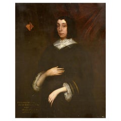 Portrait d'Elizabeth Kinnersley par l'English School au 17e siècle