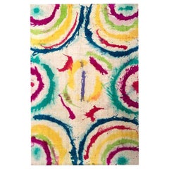 Alfombra abstracta contemporánea Daliesque de lana hecha a mano por Doris Leslie Blau