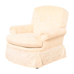 Baker Furniture Damask Upholstered Lounge Chair