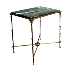 Hollywood Regency Style Brass and Marble End Table