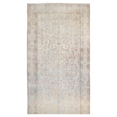Antique Persian Distressed Muted Neutral Palette Wool Rug 11'7''x24'7''