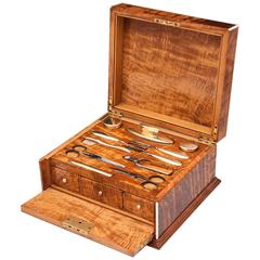 Antique Satinwood Manicure Box