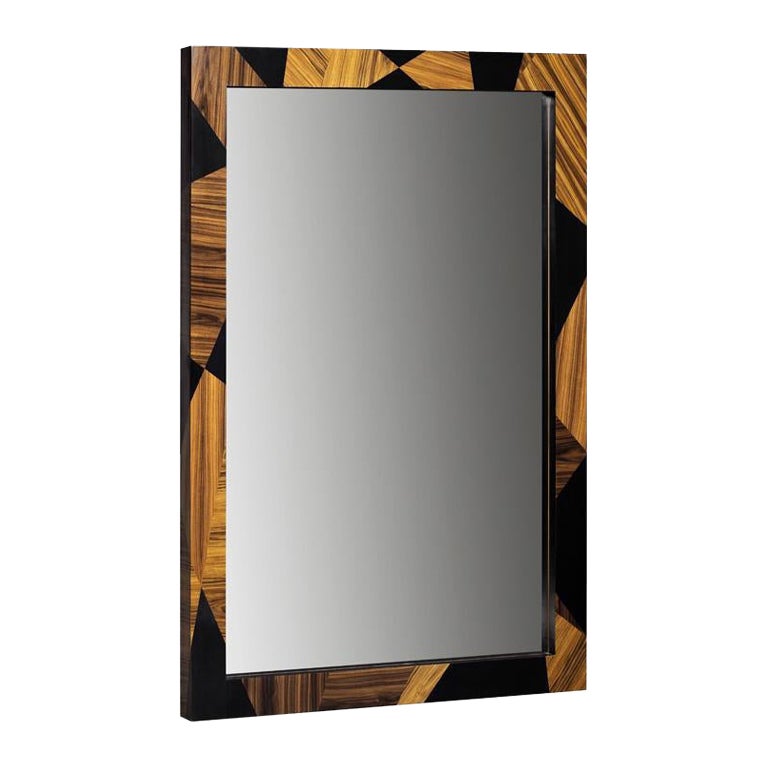 Geometry Mirror, in Ebonized Sikomoro Wood, Handcrafted in Portugal by Duistt