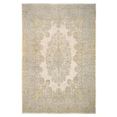 Antique Kerman Beige, Green, Blue Wool Rug 12'5''x18'5''