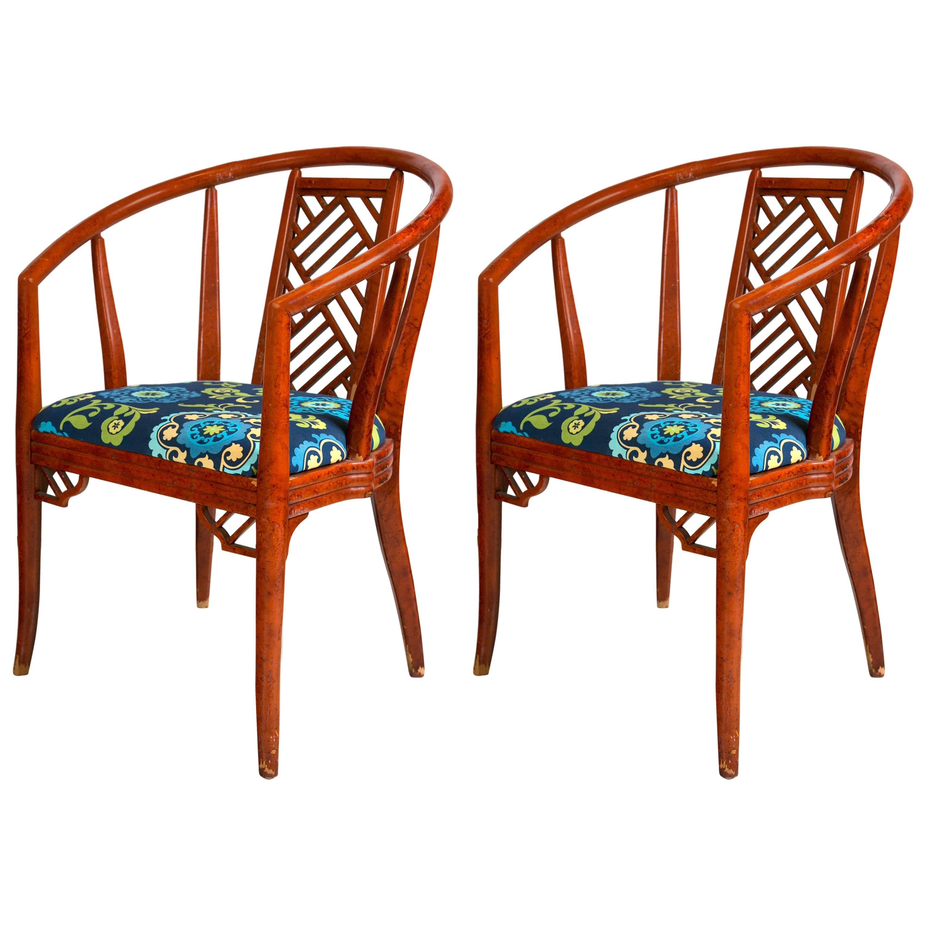 Pair of 1960s Painted Wood Armchairs For Sale