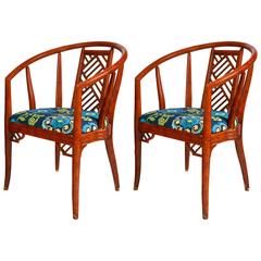 Pair of 1960s Painted Wood Armchairs