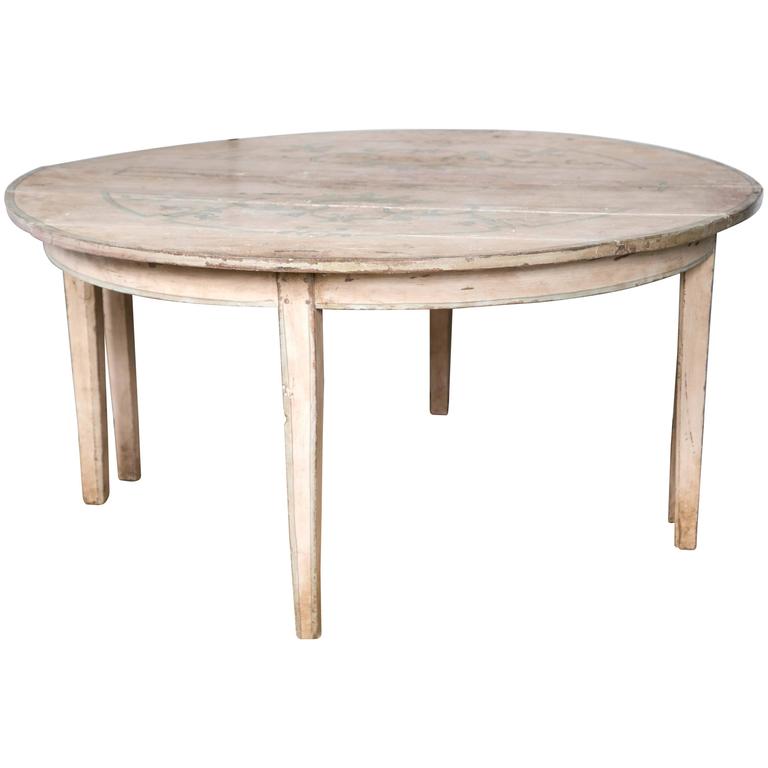 Round Painted Dining Table at 1stdibs