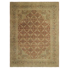 Antiker persischer Täbris-Teppich in Rot und Gold mit Blumenmuster  Rug & Kilim