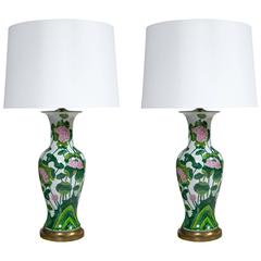 Pair of Tall Ceramic Lamps