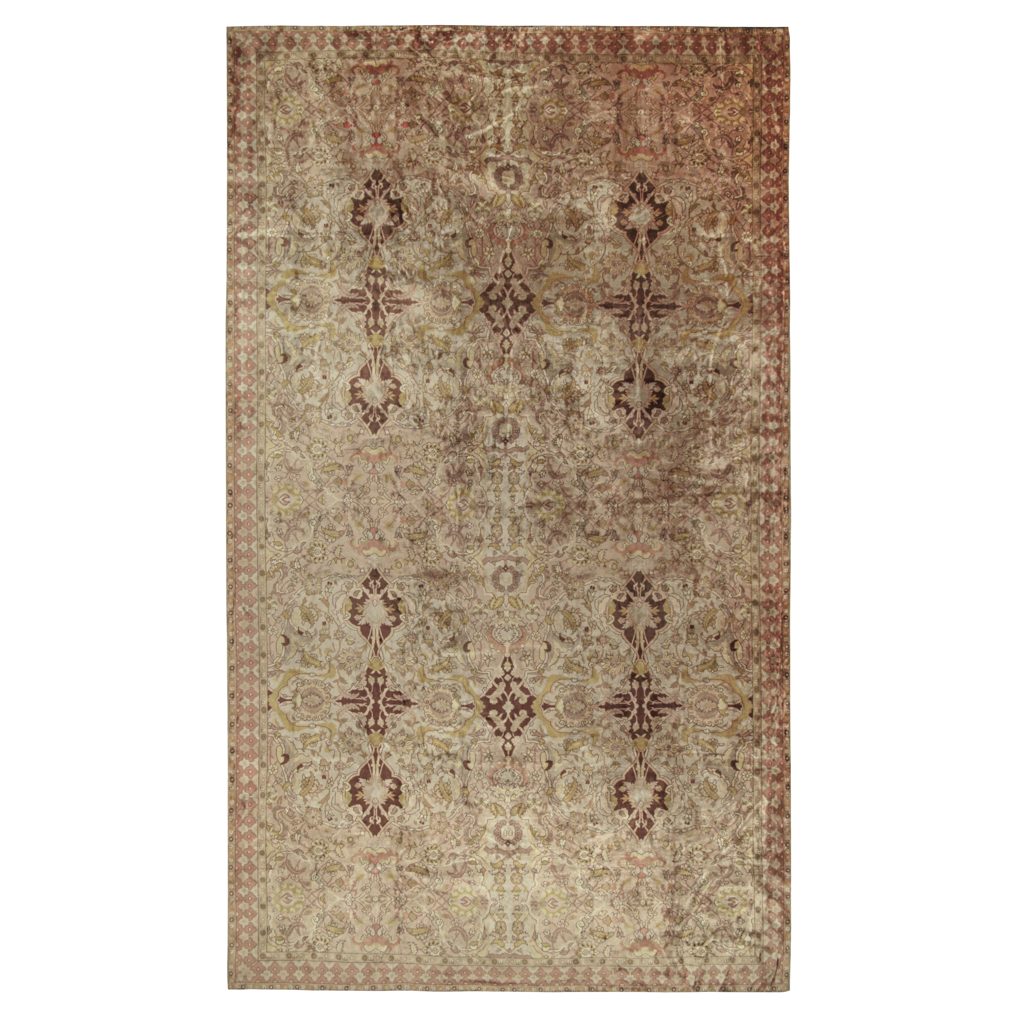 Oversized Antique Polonaise Rug in Pink with Floral Patterns  Rug & Kilim For Sale