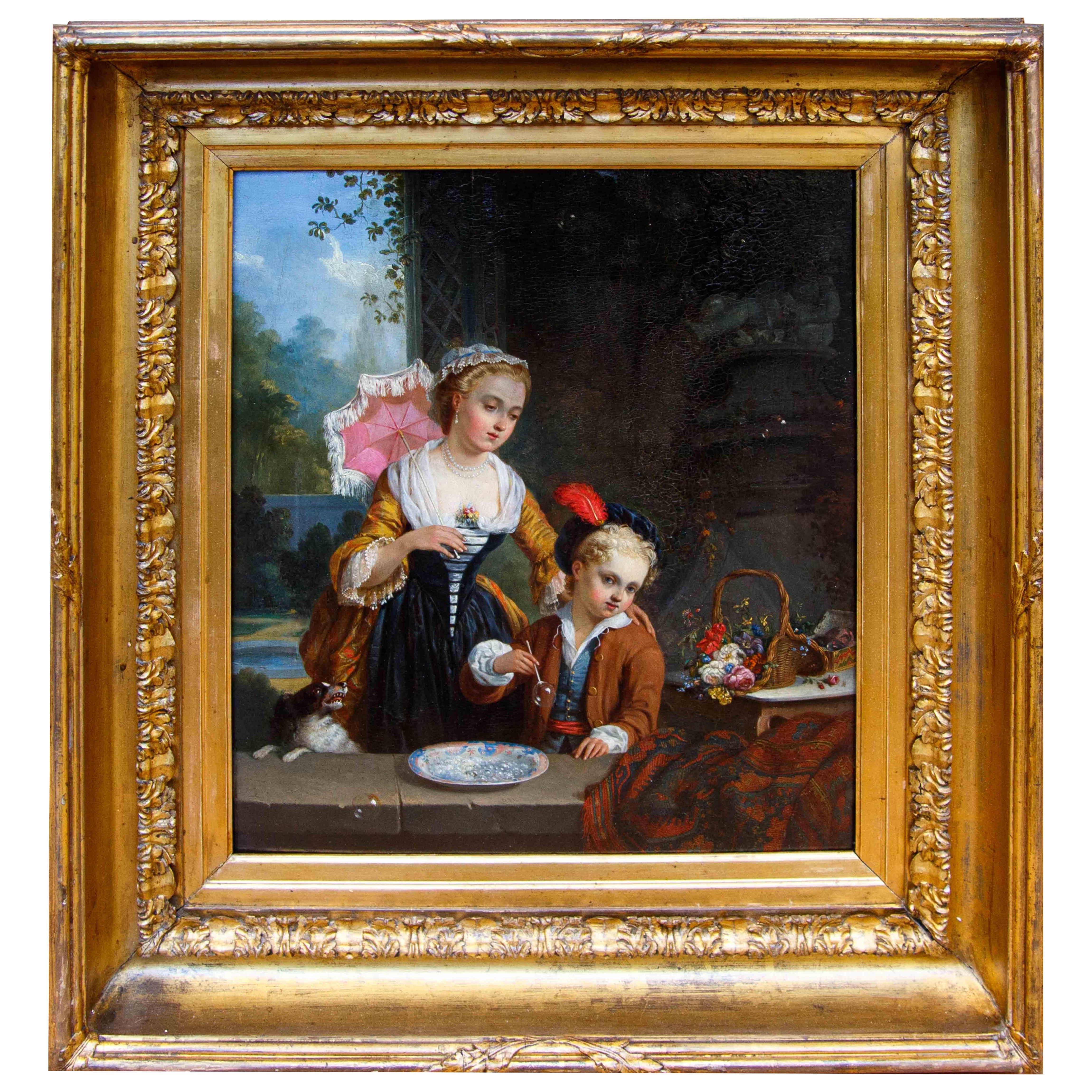 18th-19th century, French school, the soap bubbles For Sale