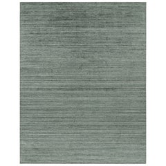 Rug & Kilim's Contemporary Textural Rug in Grün- und Blautönen und Streifen