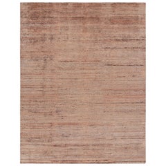 Rug & Kilim’s Modern Textural Rug with Peach Pink and Beige Tones and Striae