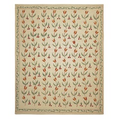 Kilim estilo Suzani de Rug & Kilim en crema y cálidos motivos florales policromáticos
