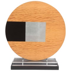 American Abstract Wood Sculpture on Stand