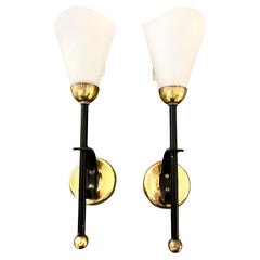 Mid Century Modern Vintage Pair Wall Sconces Maiosn Arlus Style