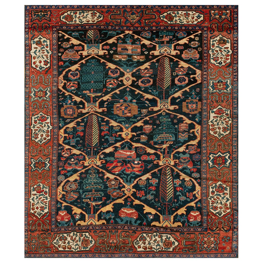 Tapis de jardin bakhtiari persan du début du 20e siècle 5' 2" x 6' 3"