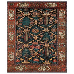 Early 20th Century S. Persian Bakhtiari Garden Carpet 5' 2" x 6' 3"