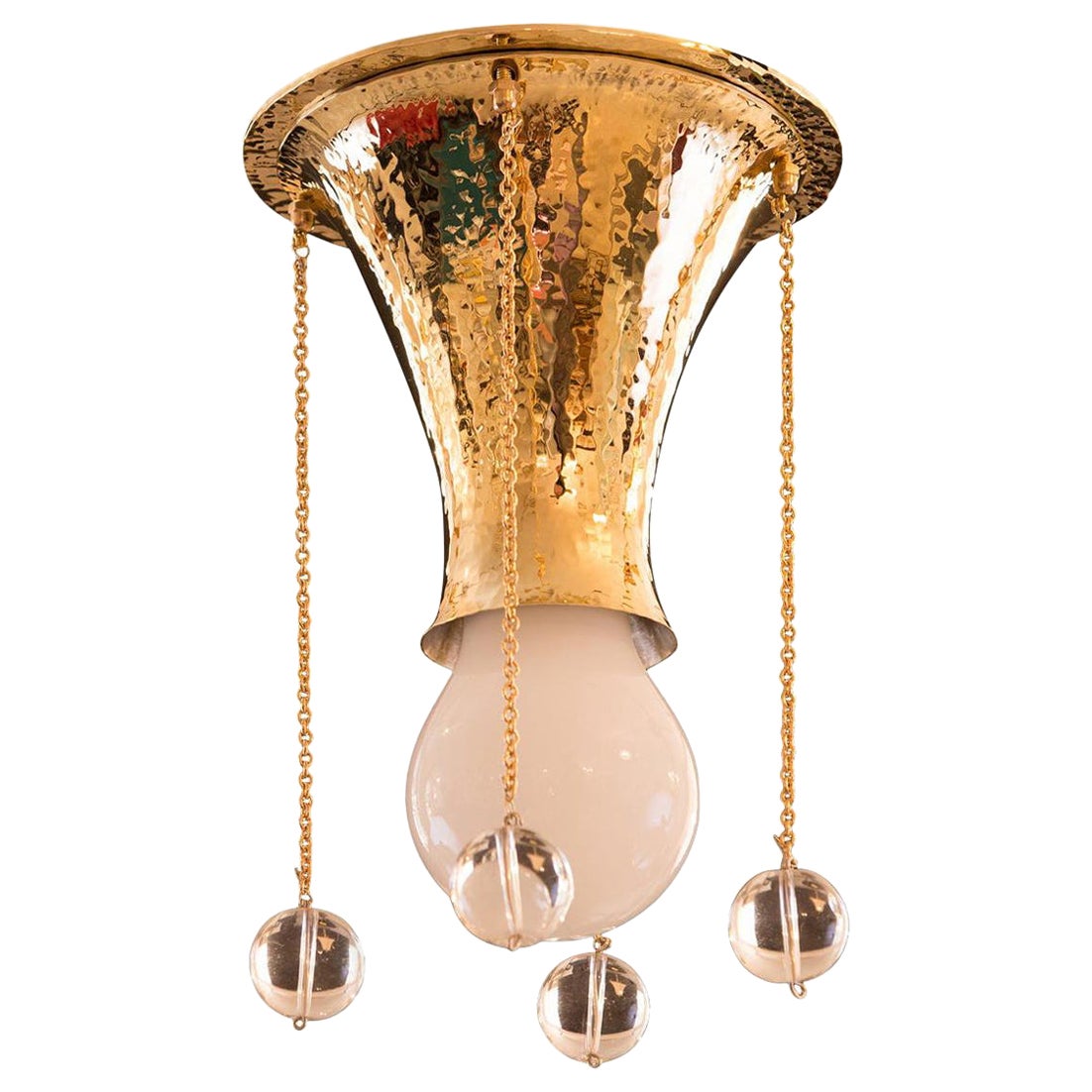 Josef Hoffmann & Wiener Werkstätte Flush Mount Pende Wrought Brass, Re Edition For Sale