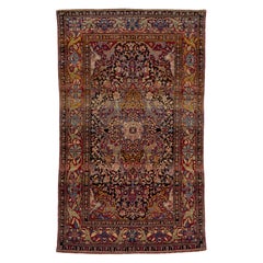 Antique Kerman Persian Wool Rug with a Multicolored Allover Floral Design
