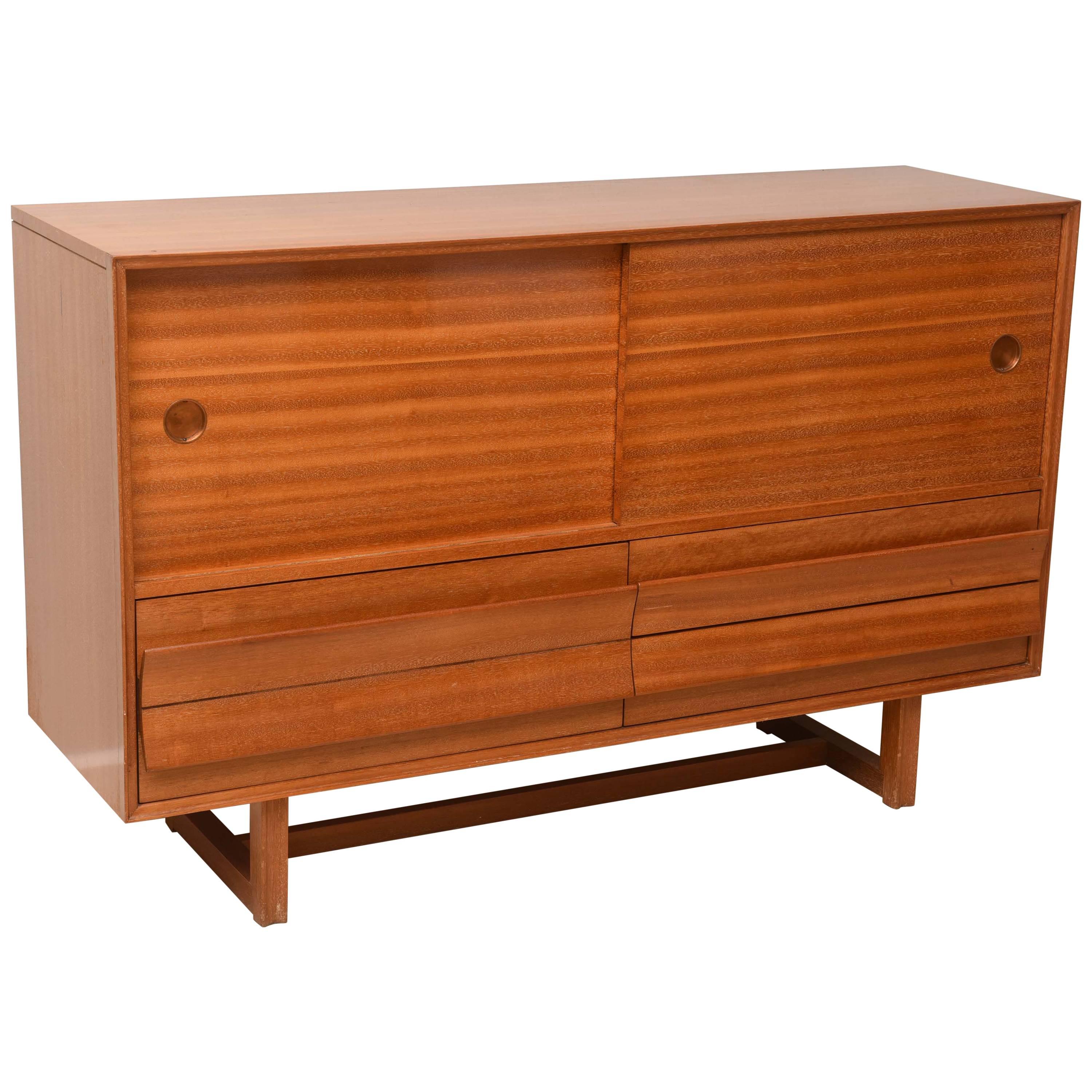 Cherry Wood TV Entertainment Unit Credenza Buffet Sideboared Storage