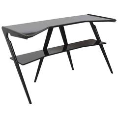 Italian Modern Black Lacquer Console Table, Style of Ico Parisi