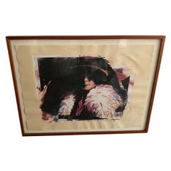 Jim Dine Grabado al aguatinta firmado y coloreado a mano de Hombre misterioso