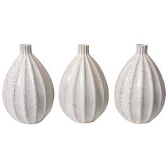 Set of Three Italian Modern Earthenware Vases, Style of Primavera 9