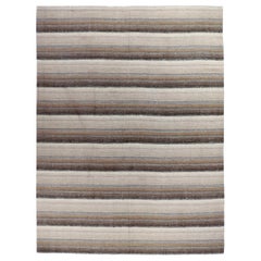 Persische Kilim Area Teppiche CIRCA 1990 - Wolle Braun Grau Elfenbein Gelb Design - 88991
