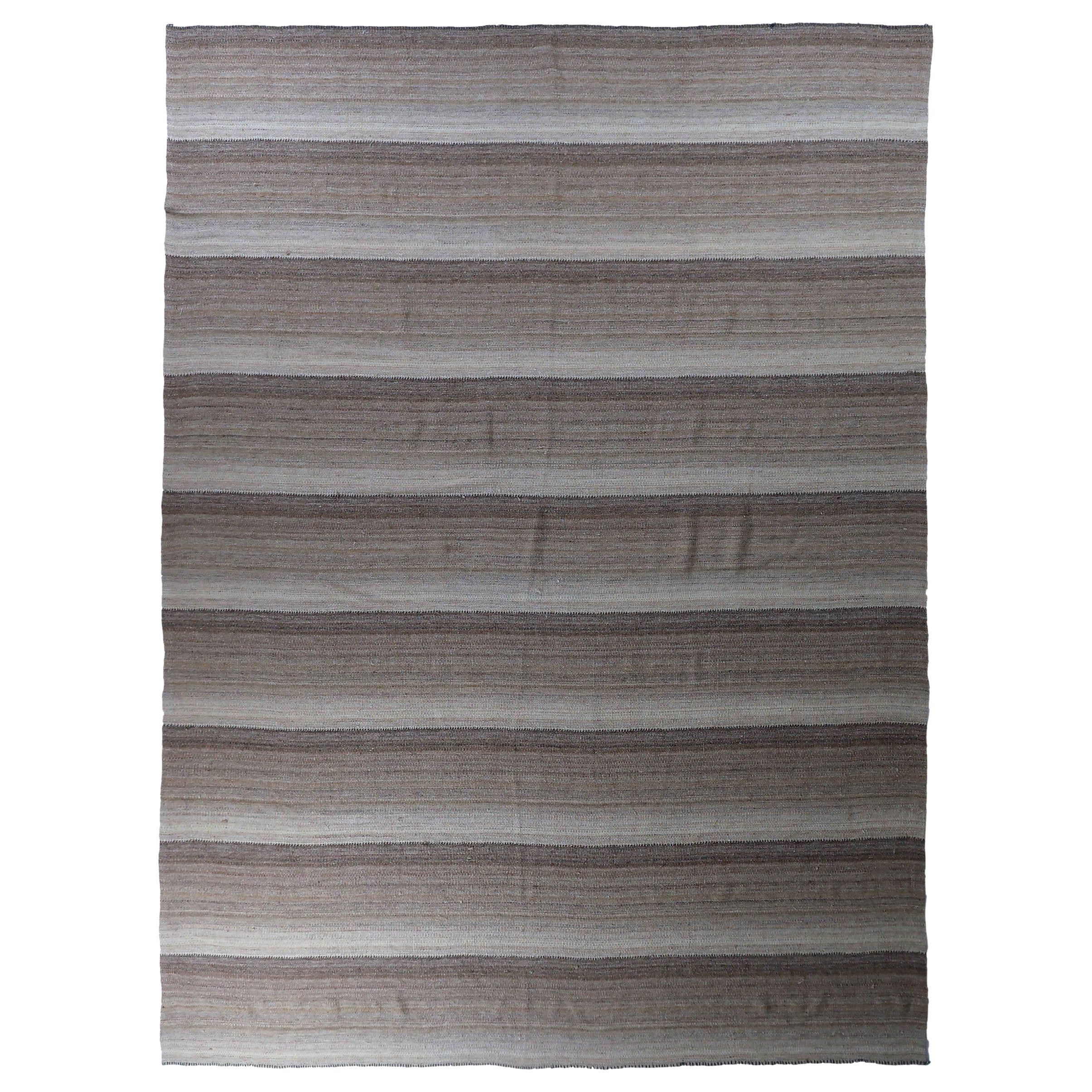 Rugs Kilim Persans Circa 1990 - Laine Brown Ivory Design - 88992