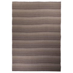 Tapis Kilim Persan Circa 1990 - Laine Brown Ivory Design - 89005