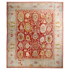 Tappeti persiani Oushak Circa 1990 - Lana Blu Avorio Rosso Design - 89022