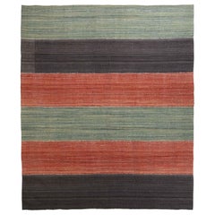 Tappeti persiani Kilim del 1990 - Lana Marrone Verde Rosso - 89040