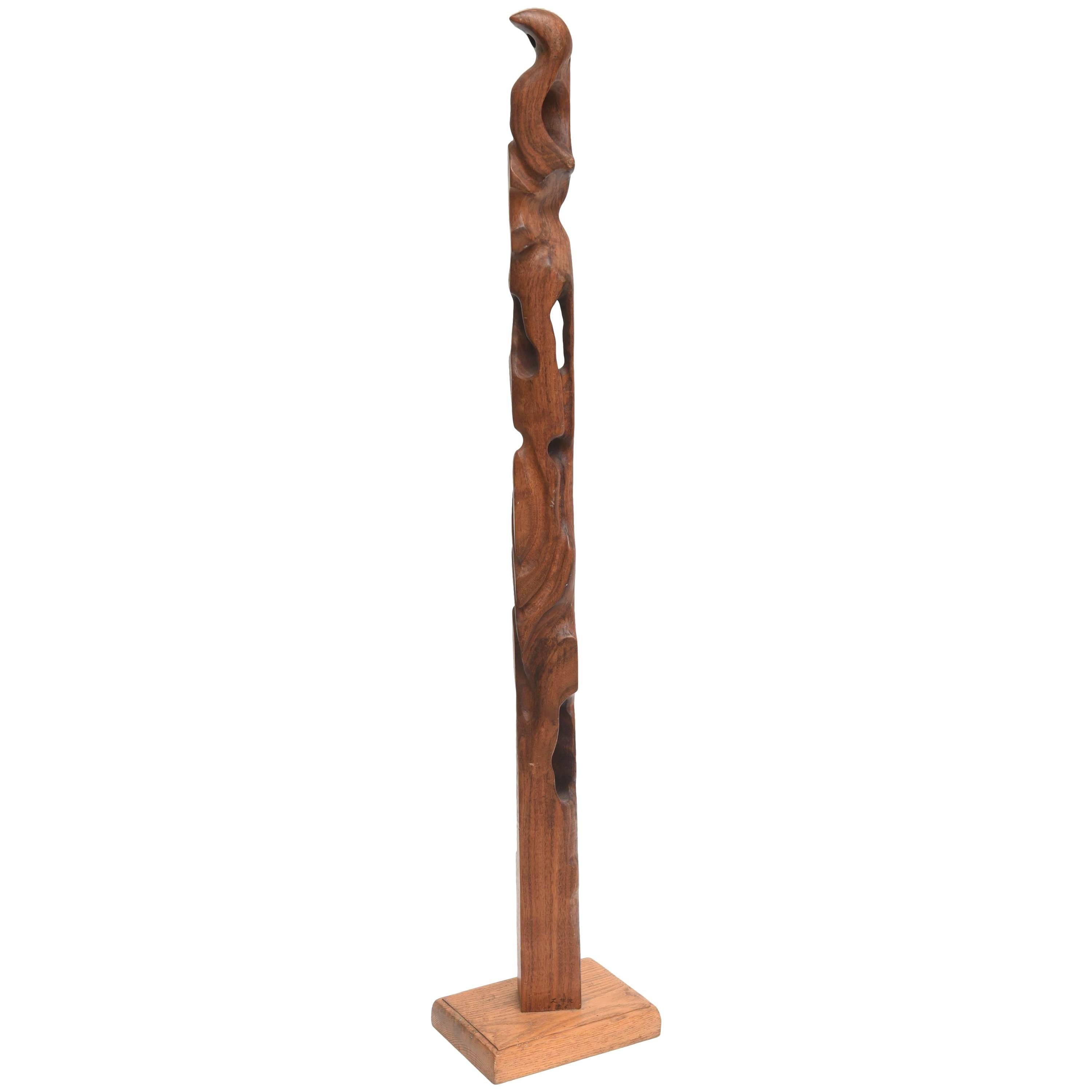 Abstract Expressionist Wood "Totem" Sculpture, Raul Varnerin For Sale