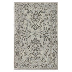 Persischer Oushak Kleiner Teppich Circa 1990 - Wolle Braun Grau Elfenbein Design - 89034