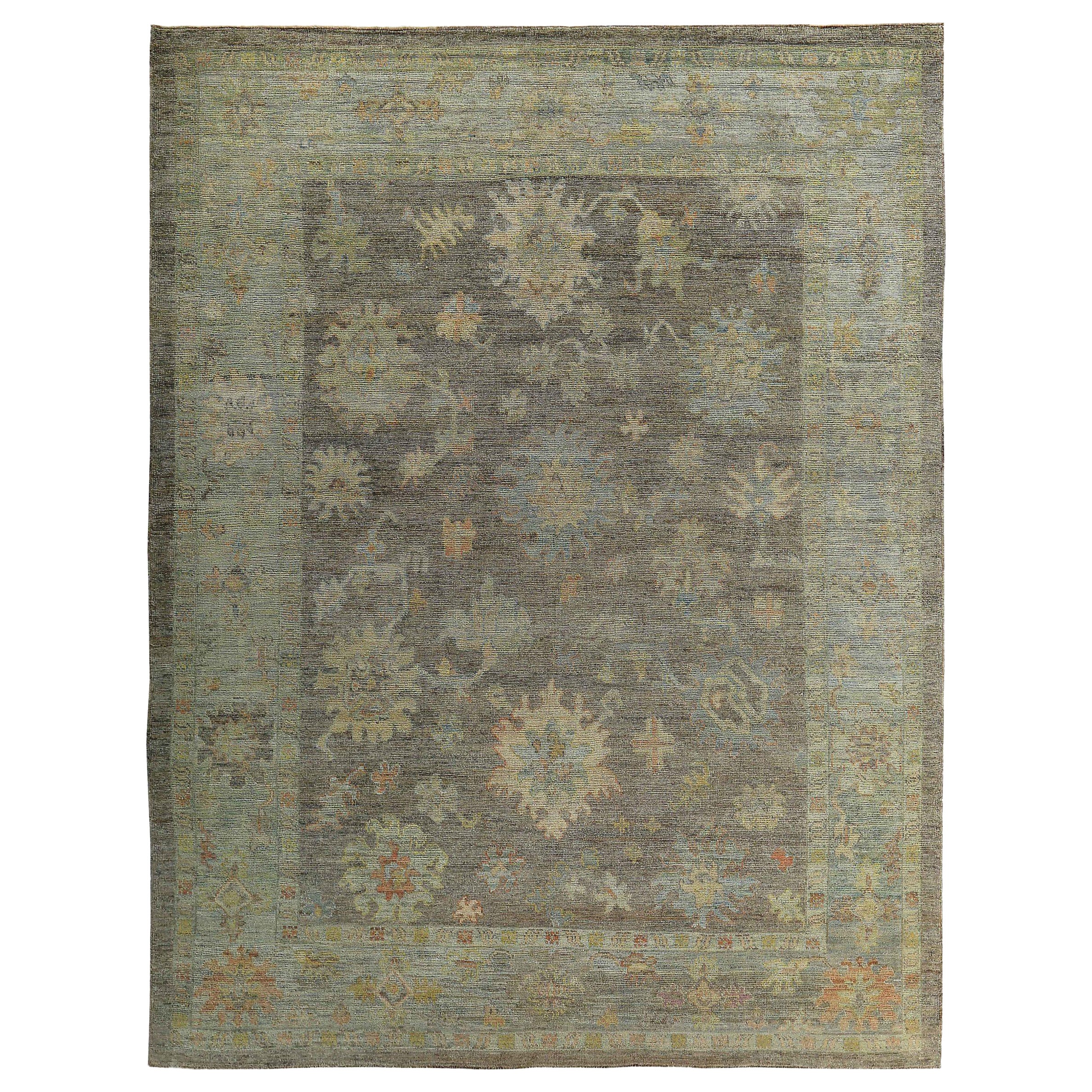 Persian Rose Collection Area Rugs Circa 1990 - Wool Blue Brown Green - 89077