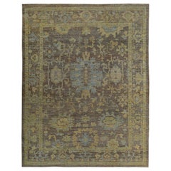 Tapis de sol de la collection Persian Rose Circa 1990 - Laine Bleu Brown Jaune - 89078