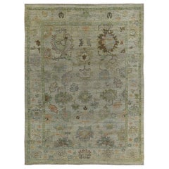 Colección Persian Rose Alfombras Circa 1990 - Lana Azul Verde Marfil - 89080
