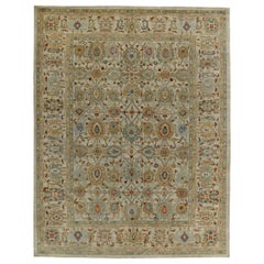 Alfombra persa Sultanabad Rugs Circa 1990 - Lana Azul Marrón Marfil - 89098