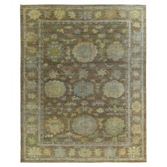 Persian Rose Collection Area Rugs Circa 1990 - Wool Blue Brown Yellow - 89113