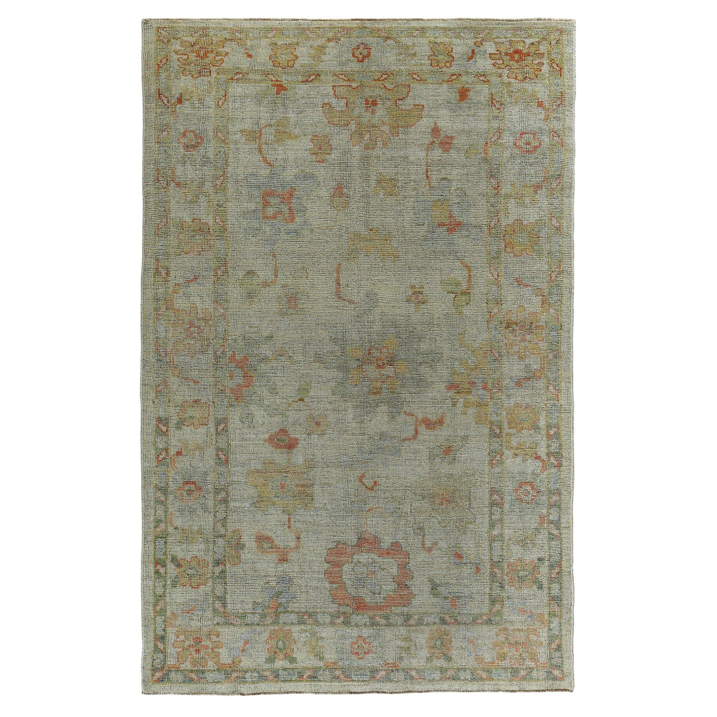 Tapis de la collection rose persane vers 1990 - Laine ivoire rose jaune - 89114