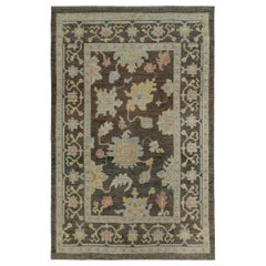 Persian Rose Collection Area Rugs Circa 1990 - Wool Brown Ivory Yellow - 89120